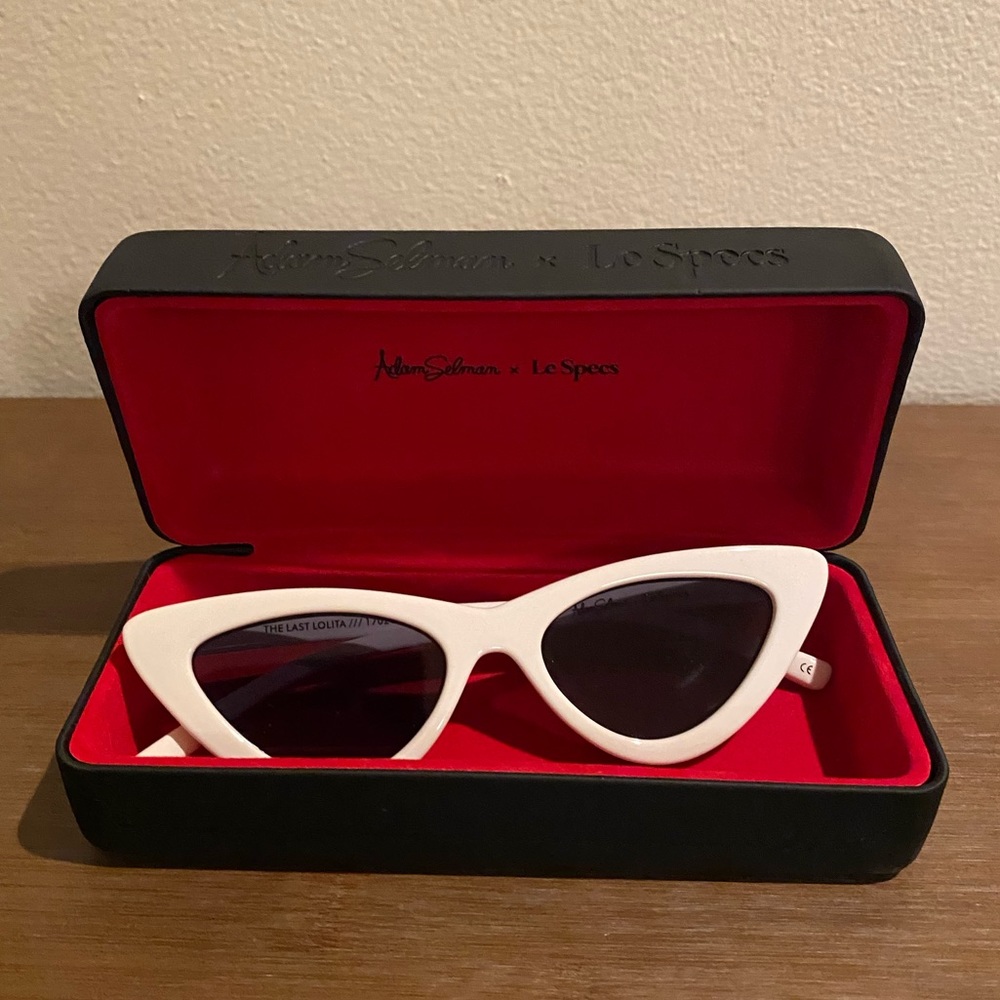 Le Specs White Cat-Eye Sunglasses
